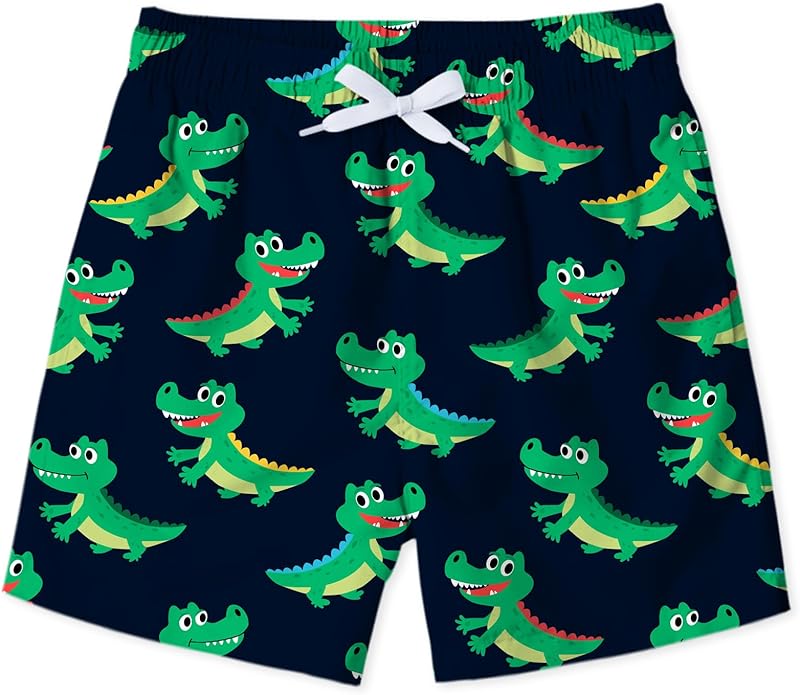uideazone Boys Swim Trunks 3D Funny Print Surfing Board Shorts Quick Dry UPF 50+ Swimsuit Beachwear with Mesh Lining 2-12T
