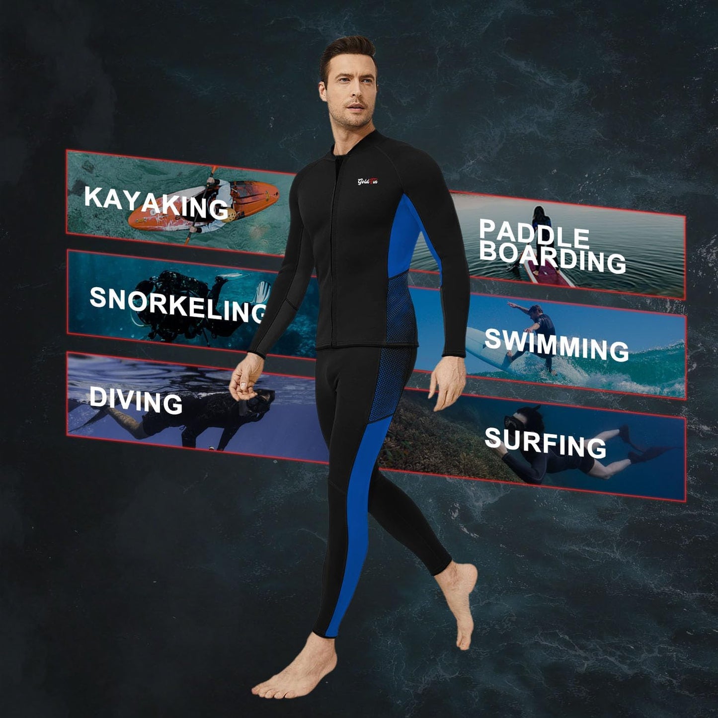 GoldFin Wetsuit Pants Men, 2mm Wetsuits Neoprene Pull-on Pants for Water Sports Diving Surfing Swimming Snorkeling