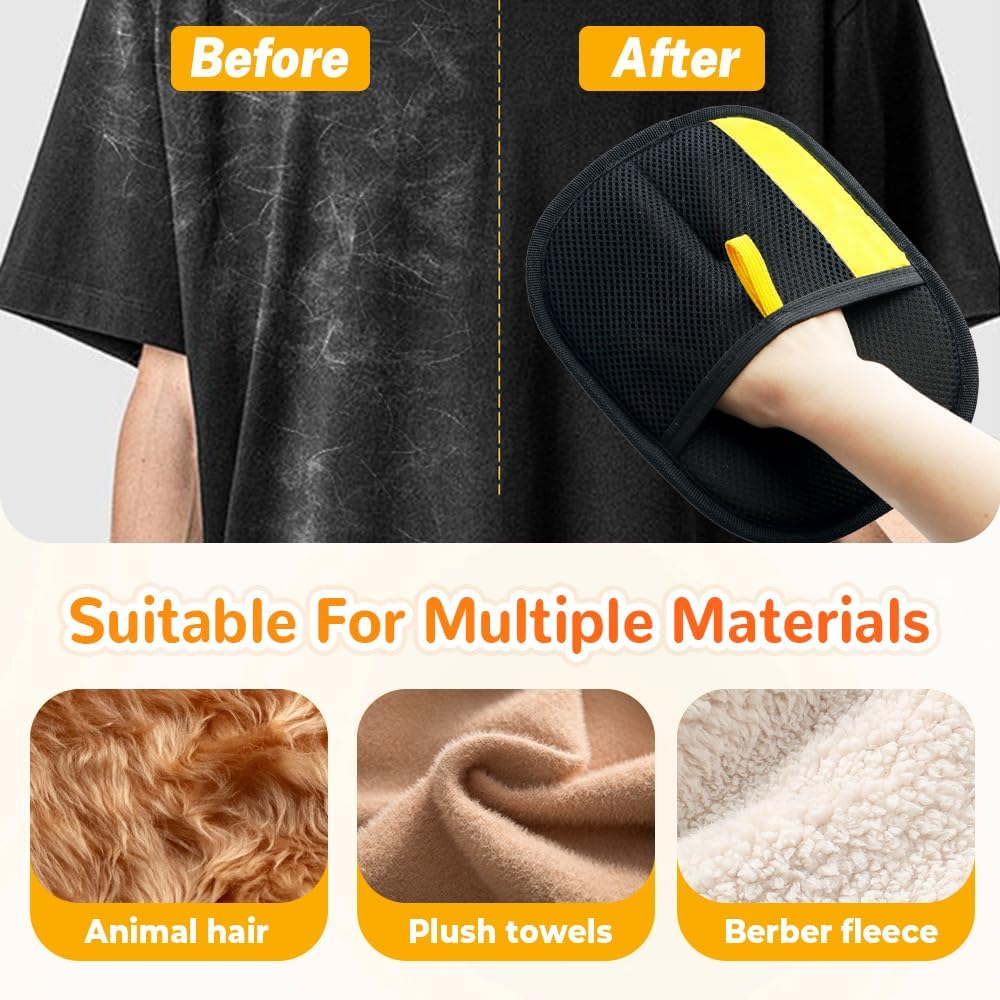 Pet Hair Removal Glove for Cats & Dogs, 2025 New Upgrade Efficient Grooming Gloves for Pet Hair, Cat Grooming Gloves for Hair Removal, Reusable Pet Hair Remover Glove