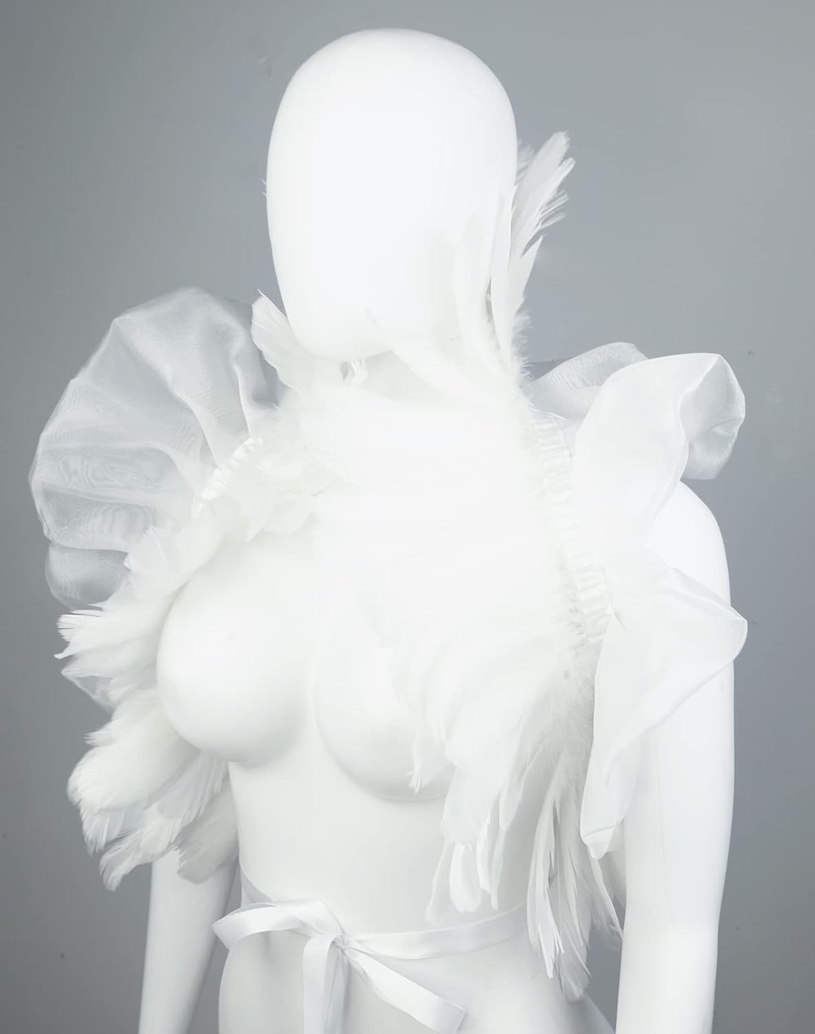 UQJE Victorian Natural Feather Shawl Shrug Shoulder Wrap Gothic Collar Costume Accessories