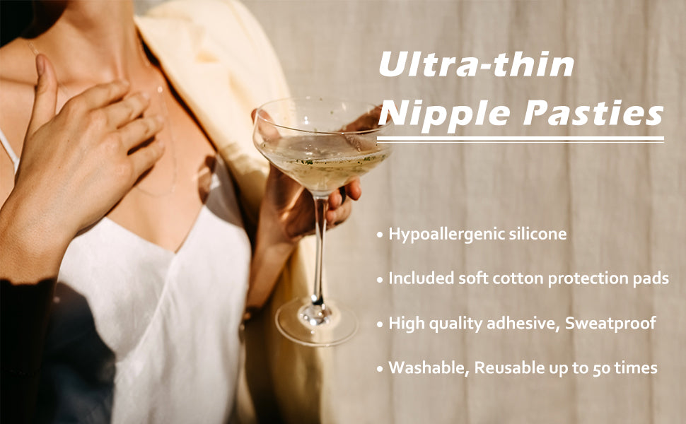 Nipple Covers 3 Pairs, Nipple Pasties for Women Reusable, Ultra Thin Pasties Adhesive Silicone Breast Petals with Travel Box
