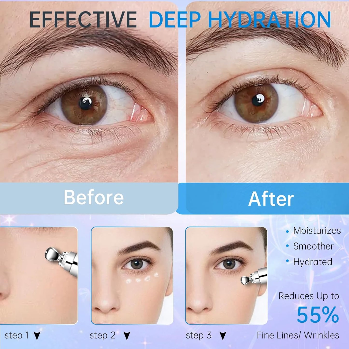 Under Eye Cream for Puffiness| Dark Circles| Wrinkle| Bags Under Eyes, Eye Repair Cream Anti Aging Moisturizer, Eye Care Cream Suit Women Men Eye Firm Smooth 0.7 oz