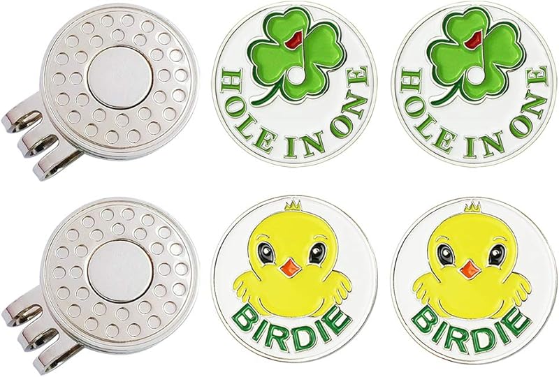 Golf Ball Markers with Hat Clips Value Sets for Men Women Golfer, Removable Attaches Easily to Golf Cap Premium Gifts