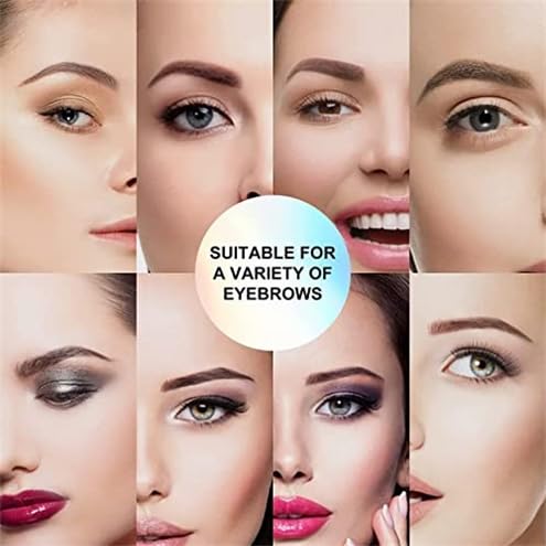 Eyebrow Stamp and Eyebrow Stencil Kit, Eye Brow Stencil Kit for Beginners 24 Reusable and Washable Eyebrow Shaping Kit, Brow Stencil and Stamp Kit Smudge-Proof & Long-Lasting (Light Brown)