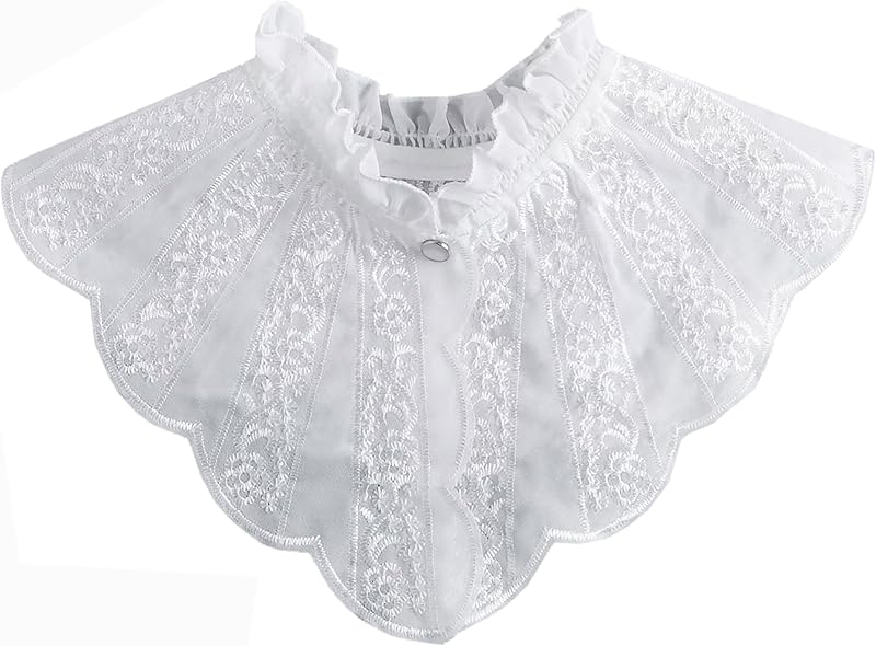 WENLOOY Retro Hollow Out Lace Floral False Collar Detachable Fake Collar for Women Girl