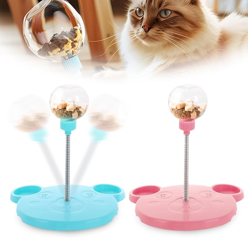 Pet Toy Treat Dispenser, 2025 New Interactive Pet Toy, Treat Dispensing Dog Toys, Treat Dispensing Ball for Indoor Dog and Cat (Blue1-1pcs)