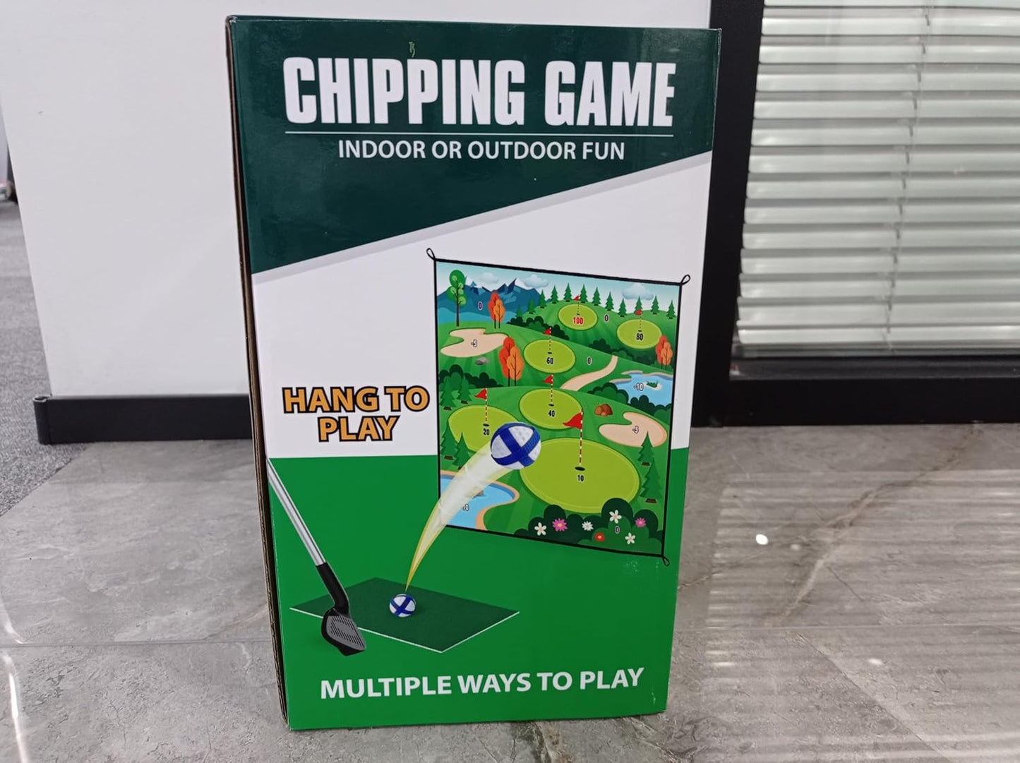 VATOS Golf Chipping Game Mat with Club, Golf Practice Mats Golf Training Mat Indoor Outdoor for Kids Adults Family, Golf Hitting Mat with 20 Balls, Play Equipment Stick Chip Golf Set Backyard Game