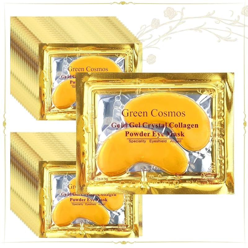 Green Cosmos. 24k Under Eye Patches - 30 Pairs - Under Eye Mask for Eye Care,Hydrating Moisturizing Eye Mask Patch Under Eye Patches for Dark Circles and Puffiness (Avacado)