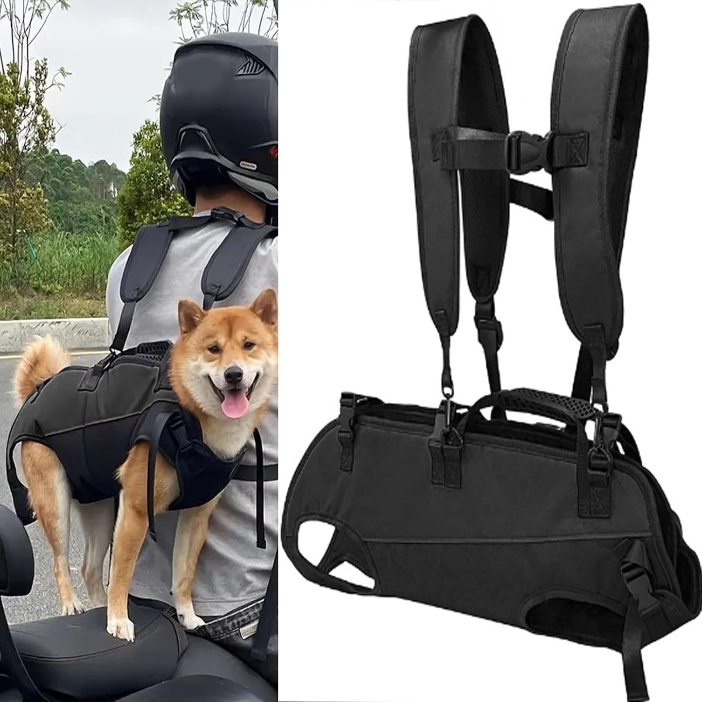 Sac à Dos de randonnée pour Chien, Sangle de Transport Horizontale réglable et Portable pour Chien, vêtements et Accessoires multifonctionnels pour Voyage, randonnée, vélo, Urgence, Sport, extérieur