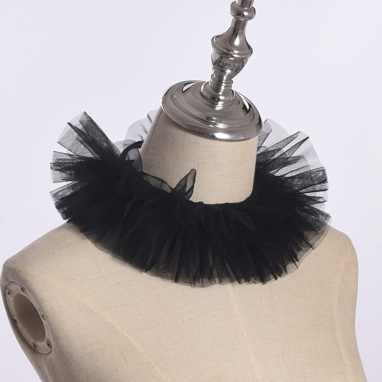 Vintage Renaissance Ruffled Tulle Detachable Collar Theater Cosplay Costume Collar Unisex