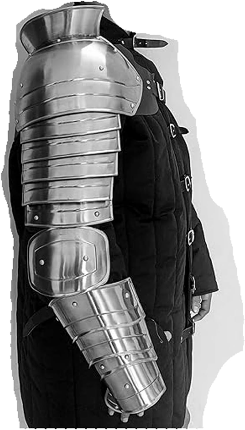 Gladiator Manica Medieval Single Arm Pauldron Spartacus Roman Warrior Sleeve Shoulder Arm Gladiator Manica Armguard Replica Armor Functional Reproduction Armour Single Hand Costume for Mens Adult Size