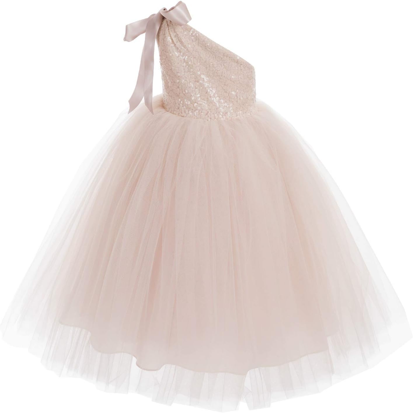ekidsbridal One-Shoulder Sequin Tutu Flower Girl Dress Corset Dress Wedding Pageant Dresses Ball Gown Tutu Dresses