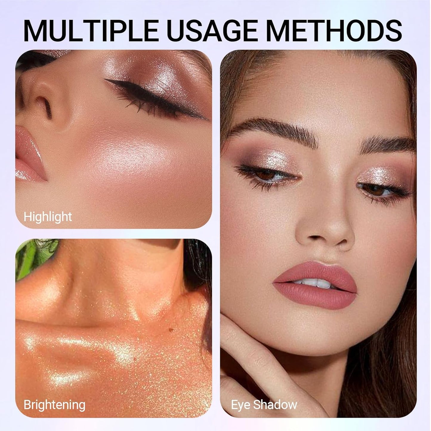 Erinde 8 Colors Cream Eyeshadow Contour Palette Makeup, Nude Rose Pink Chocolate Coffee Beige Brown Matte Shimmer Glitter Highly Pigmented Eye Shadow Palette, Eye Brightener Makeup Highlighter