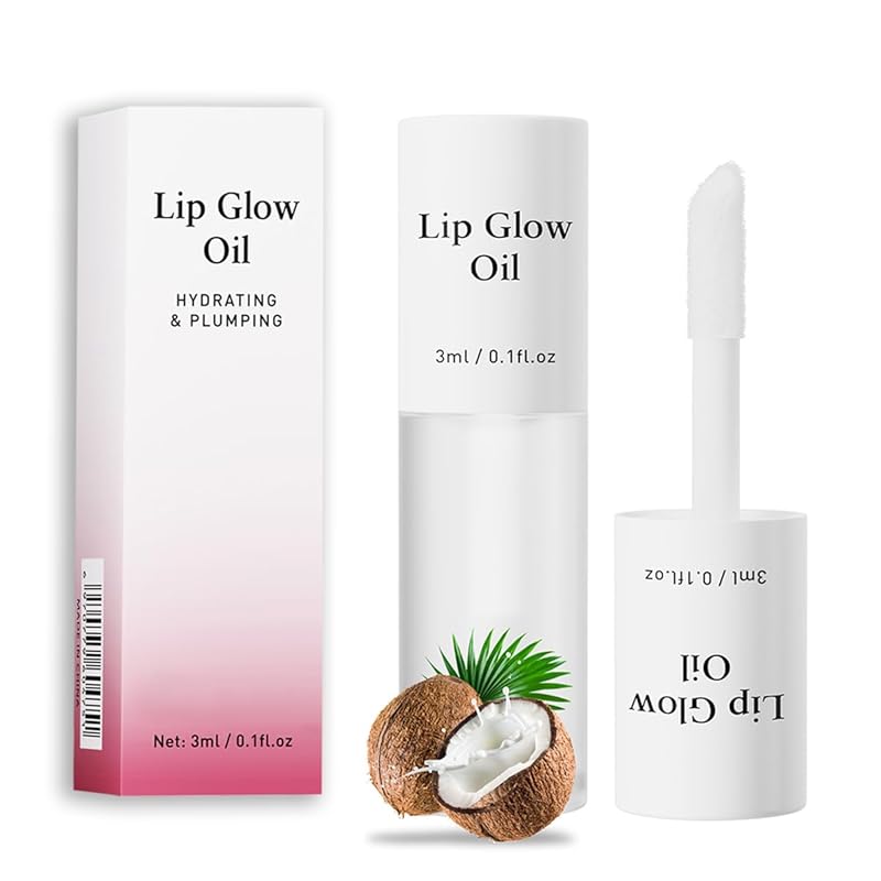 Korean Lip Oil - Fruity Flavor Lip Glow Oil, Moisturizing Hydrating & Nourishing Non-stick Cup Transparent Plumping Lip Gloss for Dry Lips & Lip Care (01#Raspberry)
