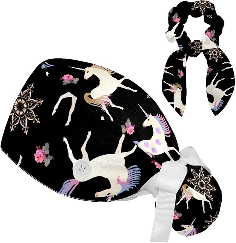Women's Working Caps with Scrunchies Tarot Pattern Background Lace-Up Hat Unisex Hair Covers One Size