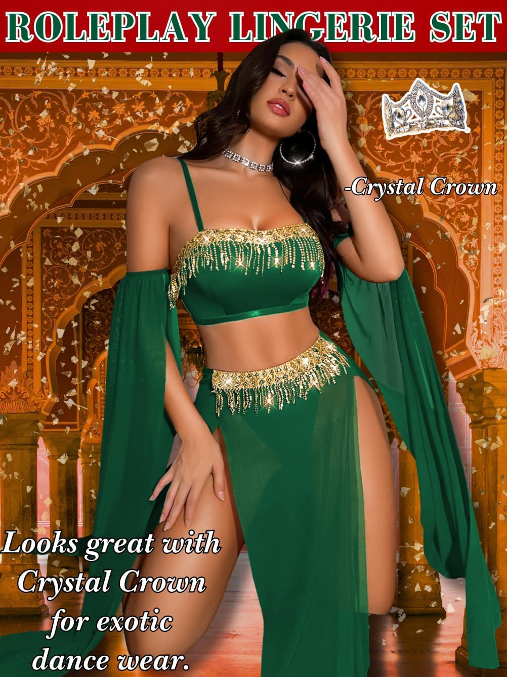Exotic Wear Dancer Outfits,High Slit Skirt Sexy Lingerie For Women,Belly Dance Costume Cosplay Festival