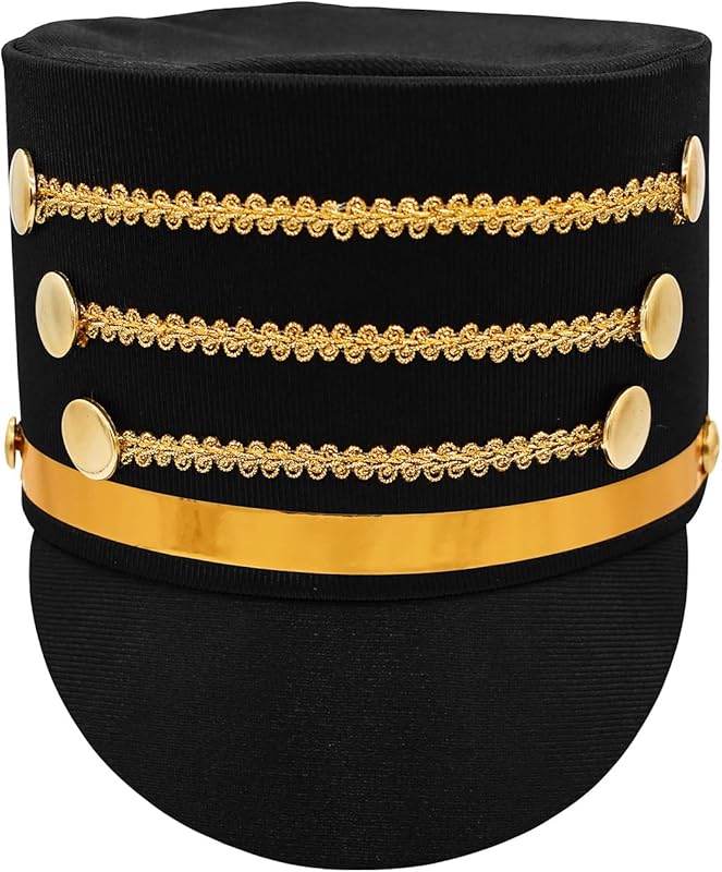 Nicky Bigs Novelties Nutcracker Hat Adult Toy Soldier Costume Marching Band Majorette Ring Master Top Hat Cosplay Accessory