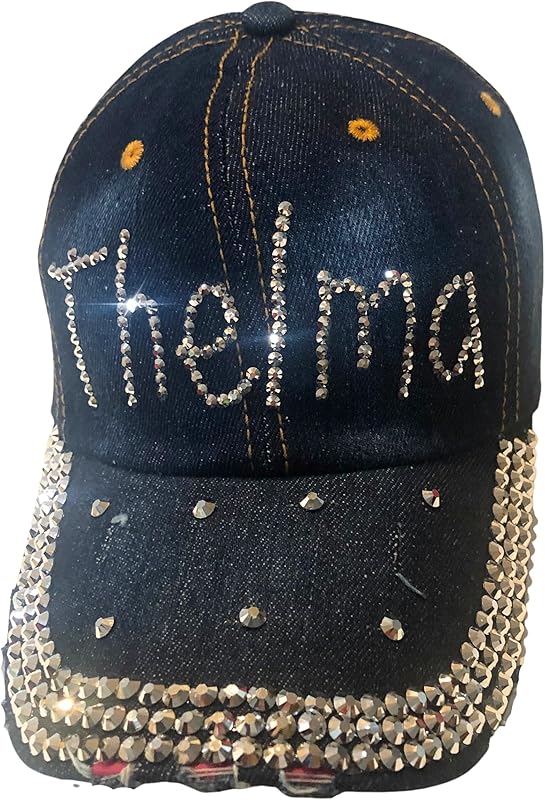 Popfizzy Bedazzled Hat for Women and Girls, Rhinestone Denim and Diamond Hat, Fun Adult Bling Hats, Sparkly Gifts, One Size