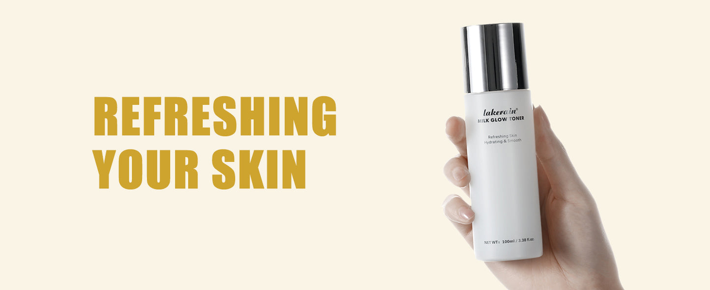 Milk Glow Toner for Face - Deep Hydrating Milky Facial Toner with Niacinamide, Refreshing Skin, Moisturizer & Smooth, Ordinary Toner Skin Care, Cruelty Free, Vegan (100ml)