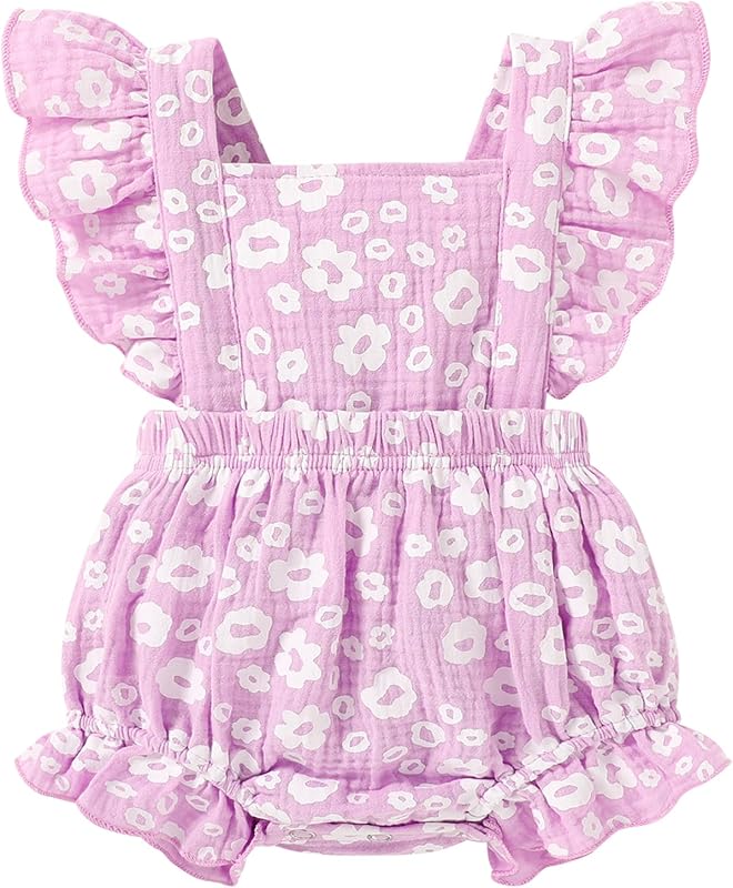 Happy Town Newborn Baby Girl Clothes Infant Summer Romper Sleeveless Floral Cute Outfits One Piece Jumpsuit Bodysuit