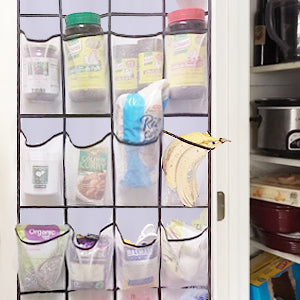 MISSLO Over The Door Shoe Organizer 24 Large Mesh Pockets, White