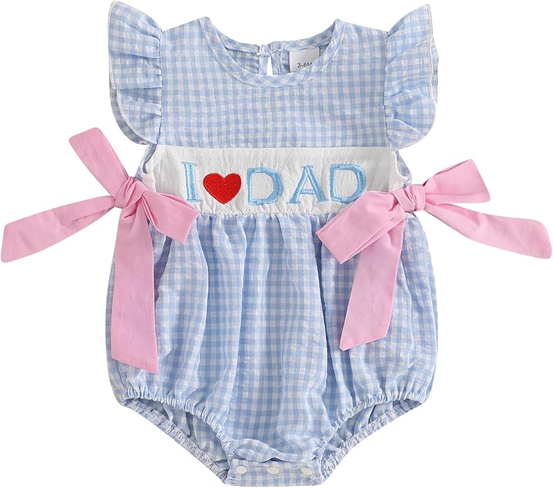 Baby Girl Summer Clothes Newborn Bubble Romper Embroidery Ruffle Sleeve Smocked Bodysuit Cute One Piece Outfit