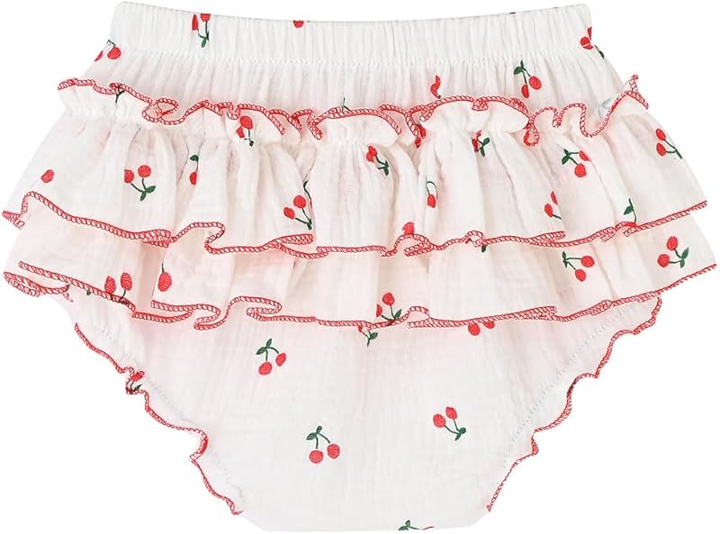 Enfants Chéris Baby Ruffle Bloomers 100% Cotton Muslin Diaper Covers for Girls 6 Months - 3 Years