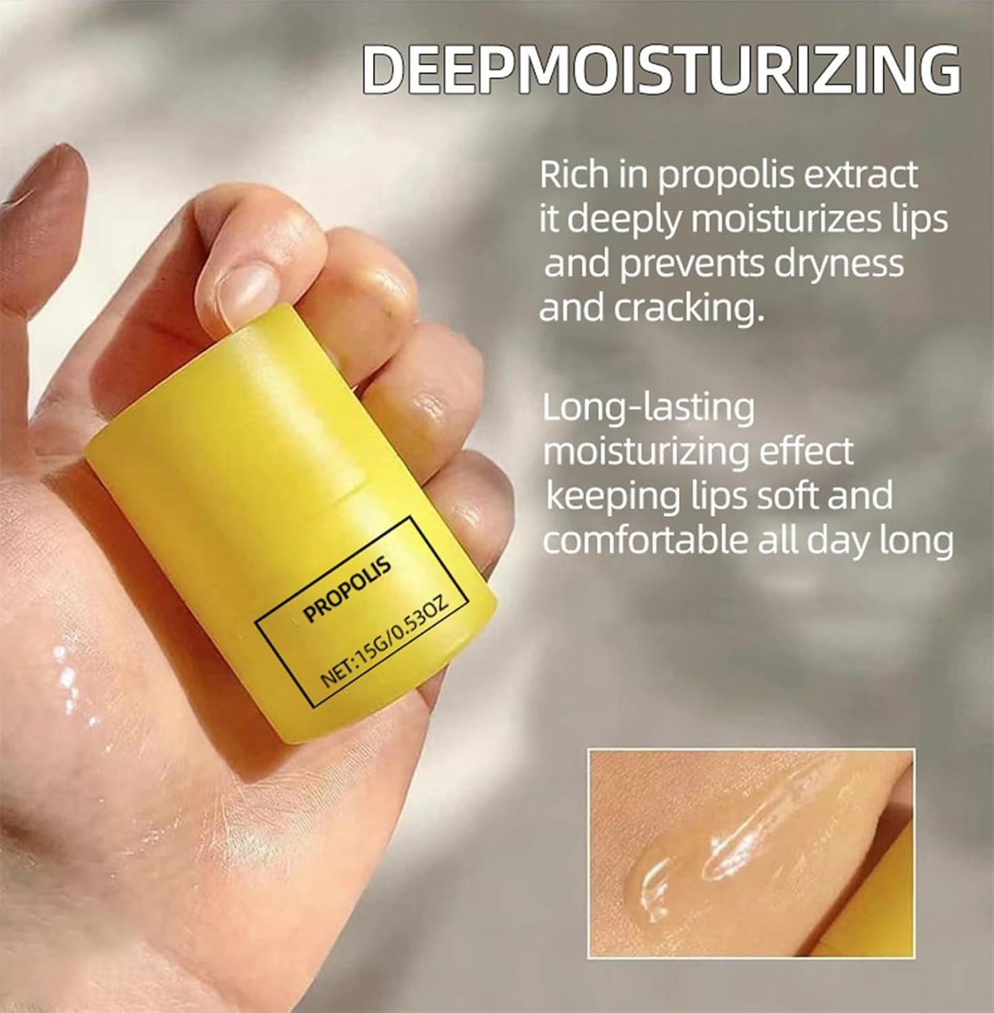 Honey Lip Butter, 12hrs Long-lasting Moisture, Gentle Exfoliation, Hygienic Twist Dispenser