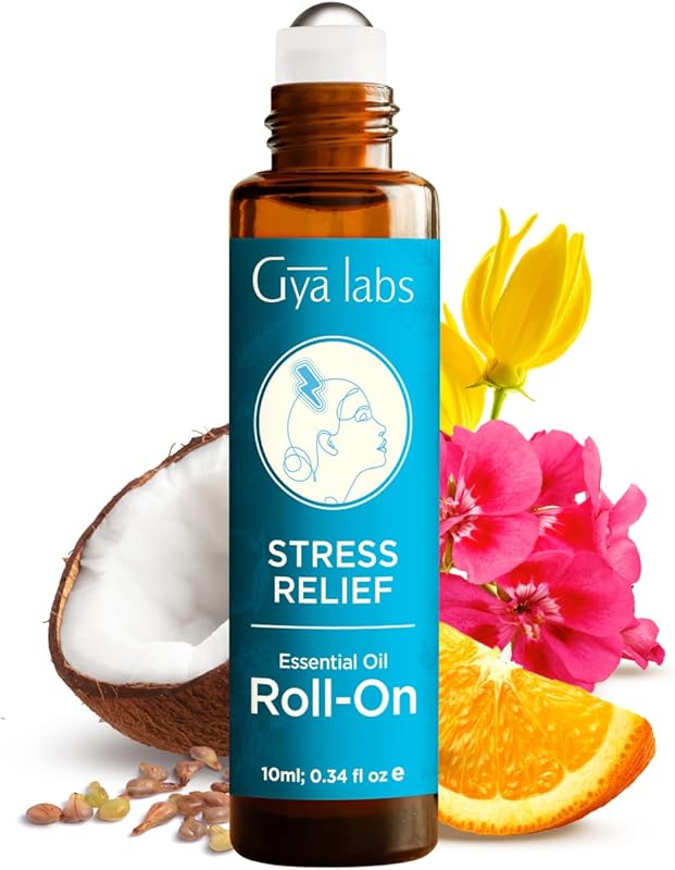 Gya Labs Peace Essential Oil Roll on - 100% Pure Natural Calming Oil for Fatigue, Blend with Patchouli, Frankincense, Aromatherapy Relaxation Gifts for Women and Men, Travel Size (0.34 Fl Oz)