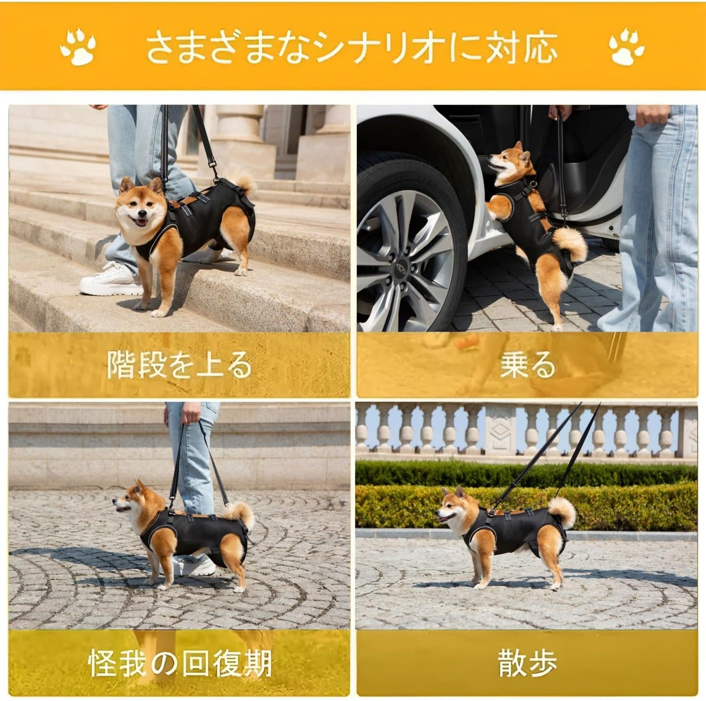 GIIPET-Dog Careハーネス Summer Ventilation Dog For nursing careハーネス Walking aid Old Dog けが Nursing Supplies Easy to put on and take off Old Dog/Blame me/surgery/Recovering quickly/Illness Medium-sized dog Small Dog Care Clothing Foot Obstacle リハビリ Take a walk