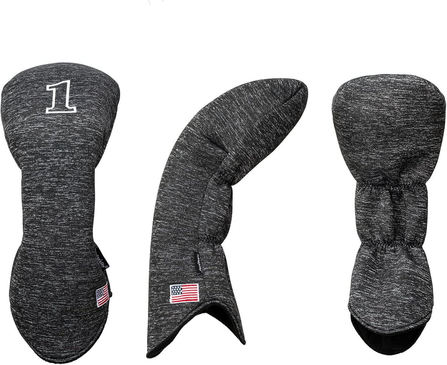 Golf Head Covers Driver Fairway #3#5 Hybrid USA Flag Memory Foam, for Men Women (Grey or White)