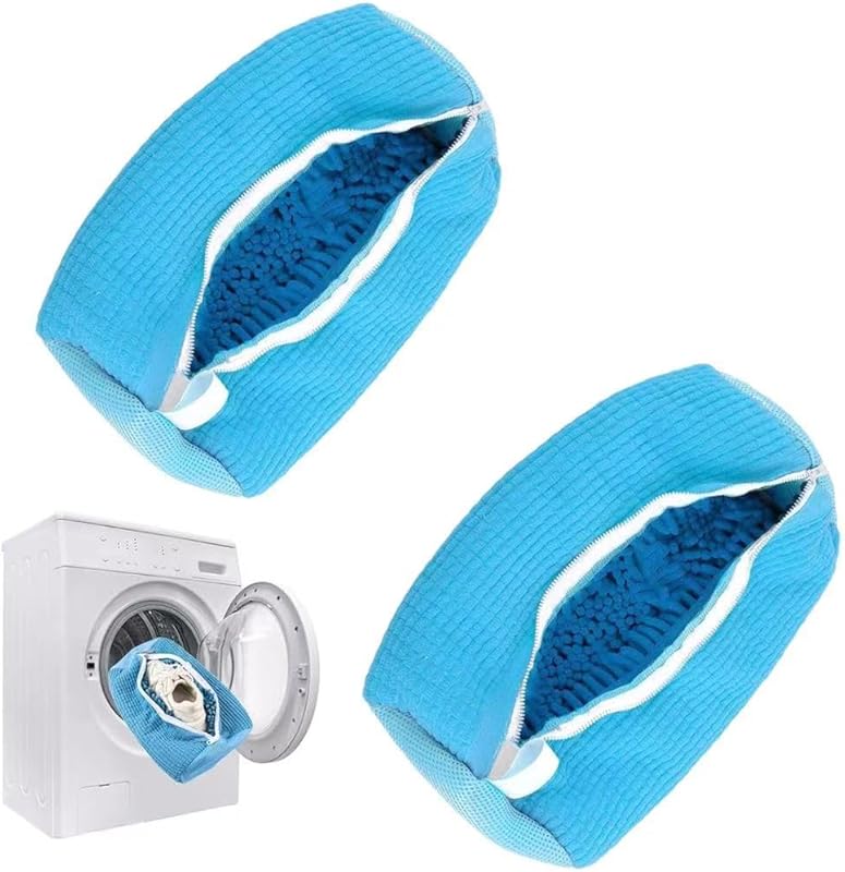 Laundry Shoe Bags for Washing Machine, 2Pcs Shoe Washing Bag Shoe Laundry Bag for Washer and Dryer Reusable Shoe Washing Bags Shoe Washing Machine Bag (Yellow-2Pcs)