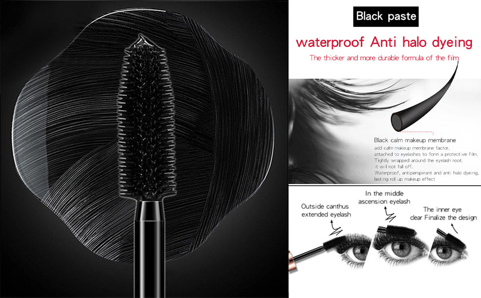 4D Silk Fiber Lash Mascara Extension - 4 Pack Voluminous, Waterproof & Smudge-Proof, Long-Lasting No Flaking, Natural No Clumping, All Day Exquisitely Full