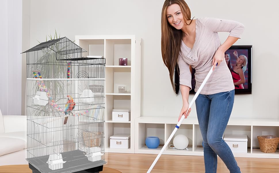 Universal Bird Cage Seed Catcher – Stretchy, Lightweight Mesh Skirt for Parrot Cages, Stops Scatter, Breathable Fabric, Adjustable & Reusable, White viiwxx