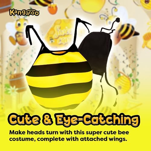 Kangaroo Bumble Bee Costume for Adults & Kids, Halloween Honey Bee Costume for Women