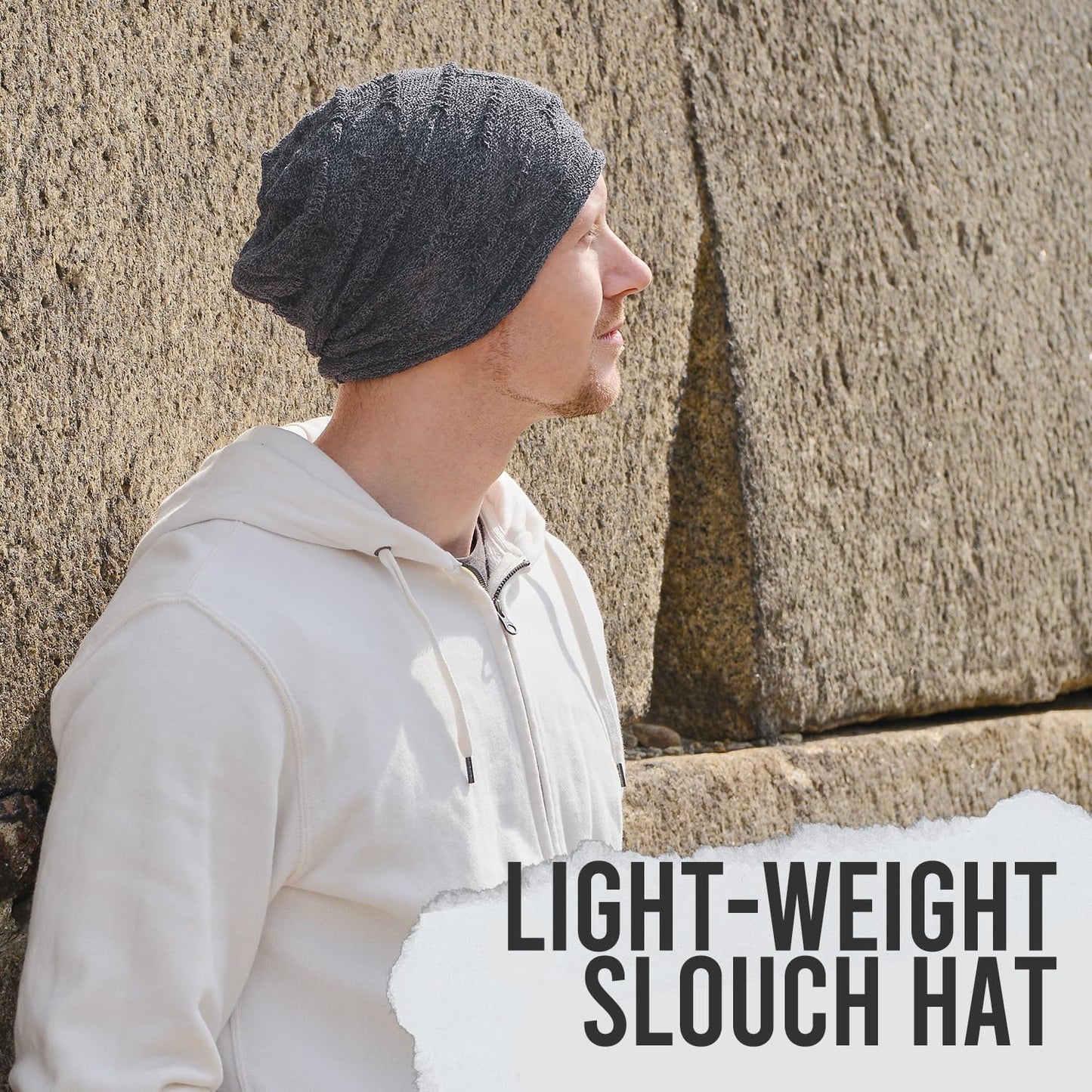 CHARM Mens Slouchy Summer Beanie - Womens Light-Weight Slouch Hat Cotton Cap