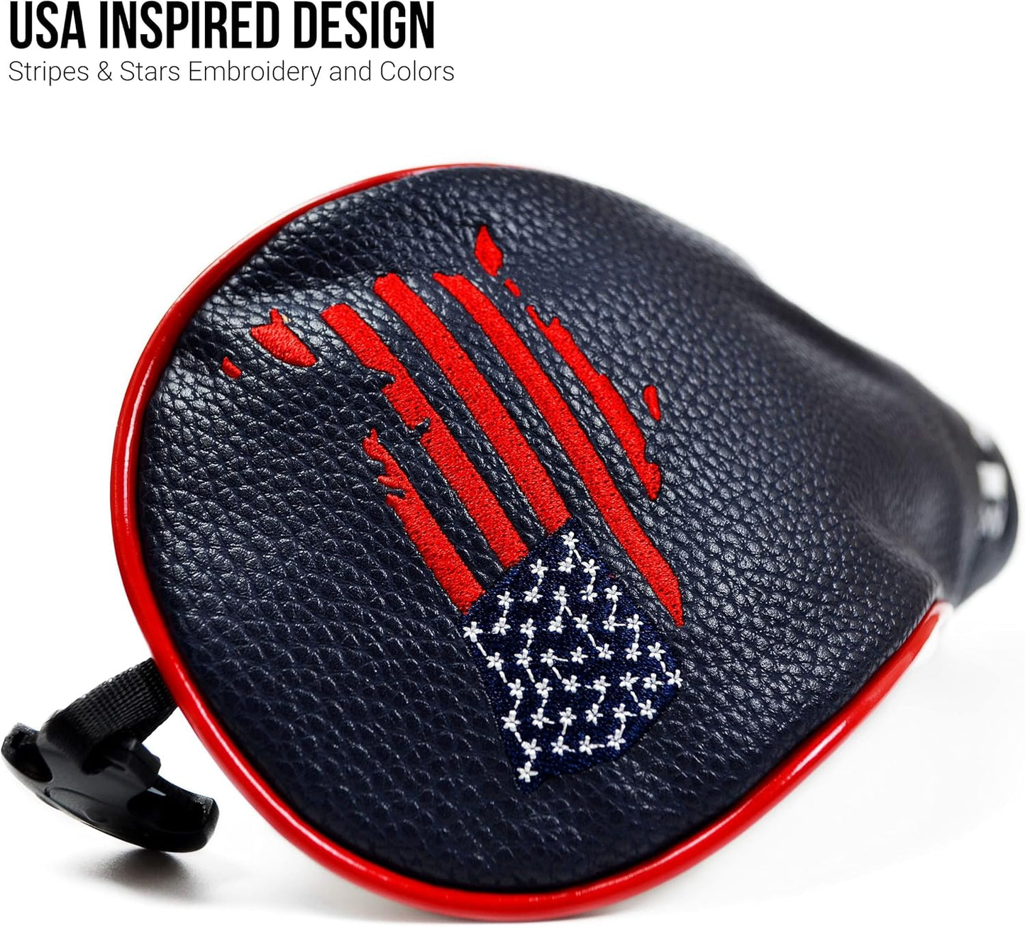 USA Golf Head Covers for Driver & Fairway Woods - Premium Leather Headcovers, Designed to Fit All Woods and Drivers