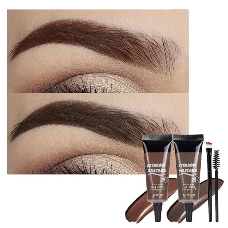 Tinted Thickening Eyebrow Mascara with Two Eyebrow Brushes,Brow Fast Sculpt,Waterproof,Transfer-proof,Eyebrow Tinting Kit- Cruelty Free - Light Medium Brown (1 Pack) (1Pc 01#Brown)