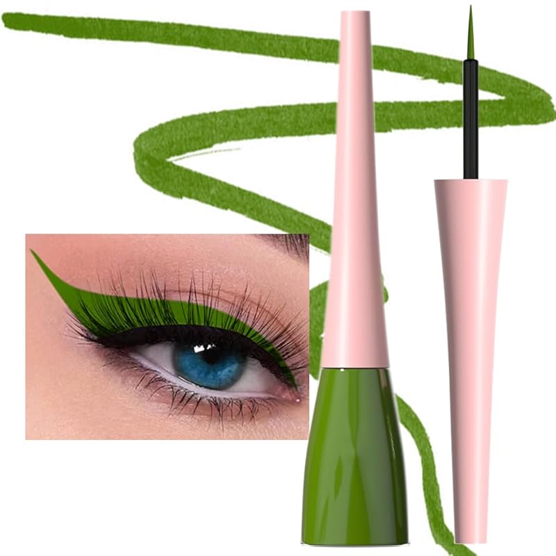 evpct 2Pcs White Black Liquid Eyeliner Set Waterproof White Eye Liners for Women Eyes Wing Eyeliner Stamps Shapes Colored Eyeliner delineador de ojos a prueba de agua contra el agua blanco para ojos