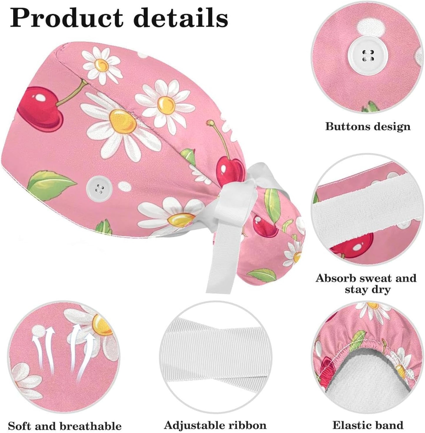 Women's Working Caps with Scrunchies Tarot Pattern Background Lace-Up Hat Unisex Hair Covers One Size