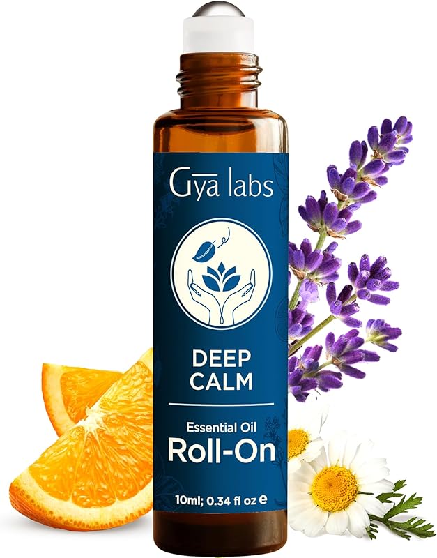 Gya Labs Peace Essential Oil Roll on - 100% Pure Natural Calming Oil for Fatigue, Blend with Patchouli, Frankincense, Aromatherapy Relaxation Gifts for Women and Men, Travel Size (0.34 Fl Oz)
