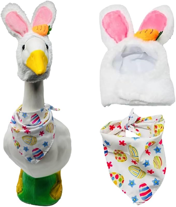Porch Goose Summer Outfit, Porch Goose Clothes with Yellow Polka Dot, for 23"/17" Lawn Goose Statue,Goose Clothes for Yard Goose