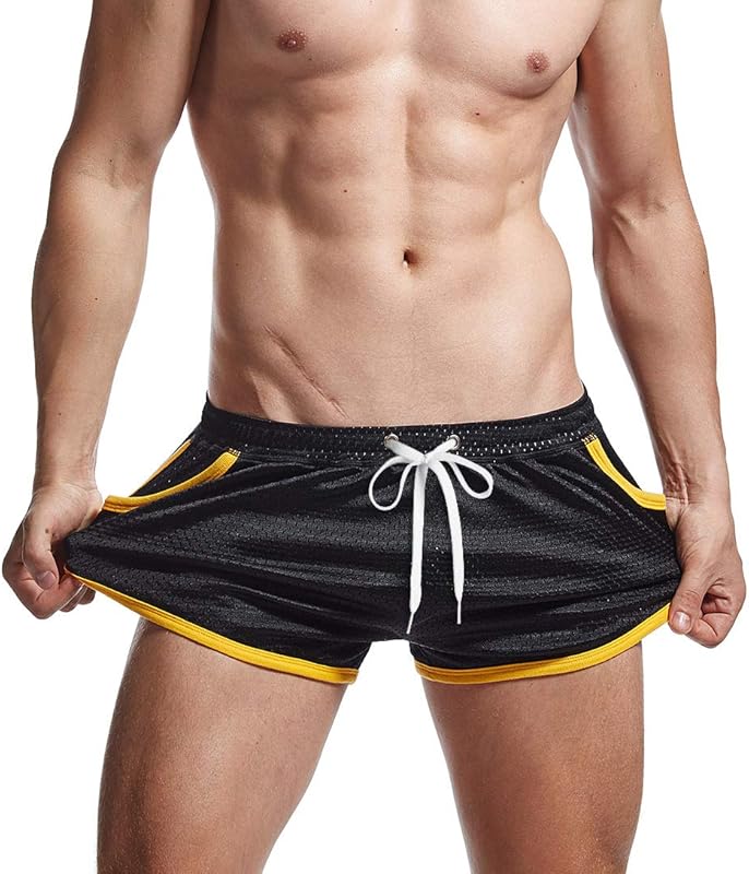 AIMPACT Mens Mesh 3 Inch Booty Shorts Sexy Side Split Athletic Workout Running Shorts