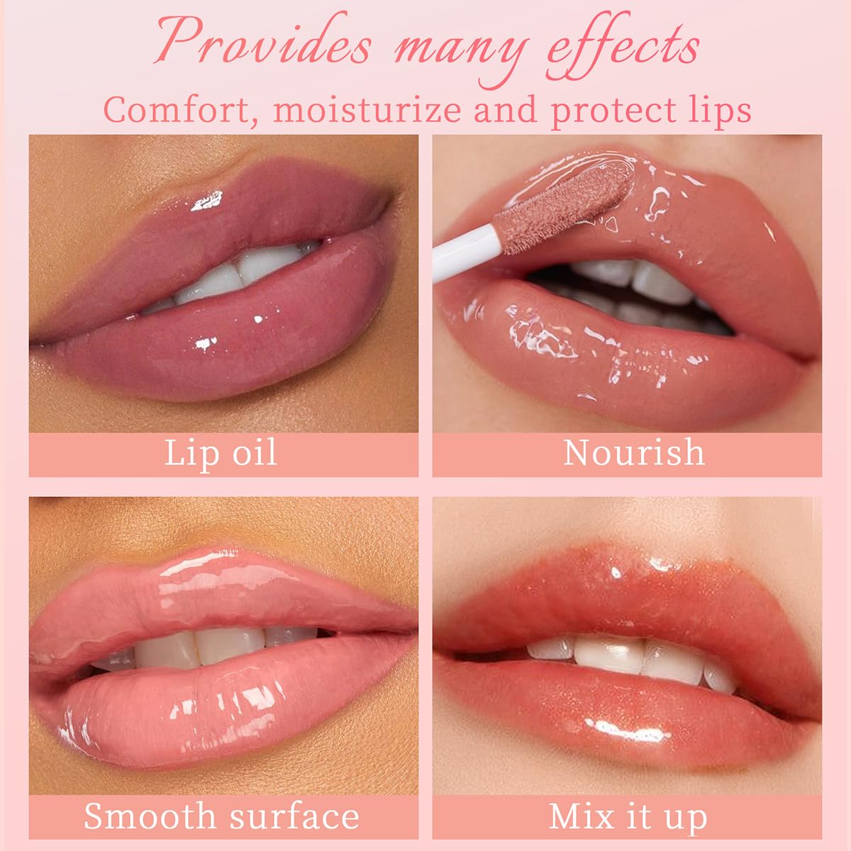 Korean Lip Oil - Fruity Flavor Lip Glow Oil, Moisturizing Hydrating & Nourishing Non-stick Cup Transparent Plumping Lip Gloss for Dry Lips & Lip Care (01#Raspberry)