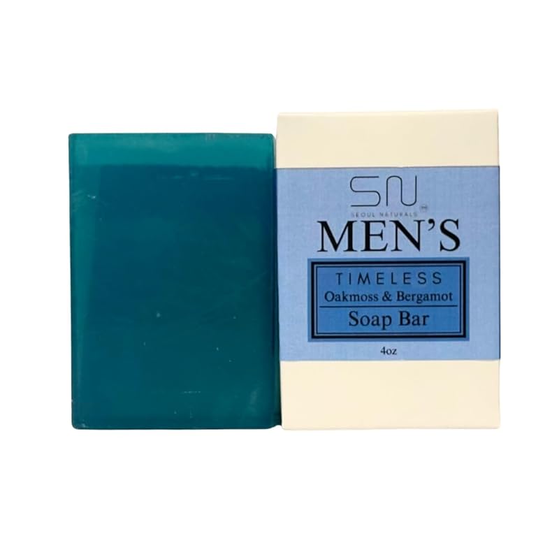 Seoul Naturals Men's Timeless Oakmoss & Bergamot Soap Bar, k beauty, 4 oz