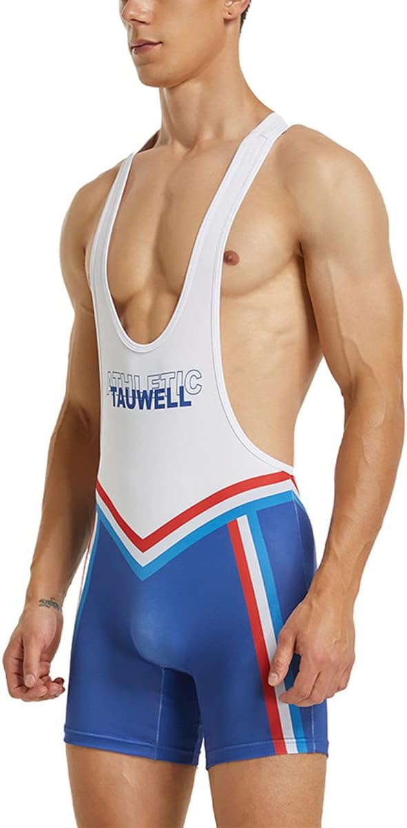Men's Wrestling Singlets Athletic Supporters Slim Fit Sport Bodysuit Sleeveless Active Wrestling Leotard Jumpsuits