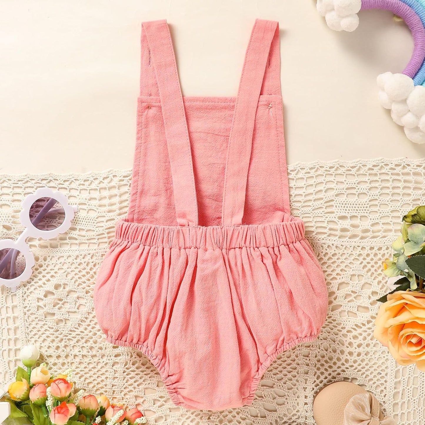 Baby Boys Girls 1st Birthday Romper Baby First Birthday Outfit Boy Solid Color Jumpsuit Cake Smash Outfit