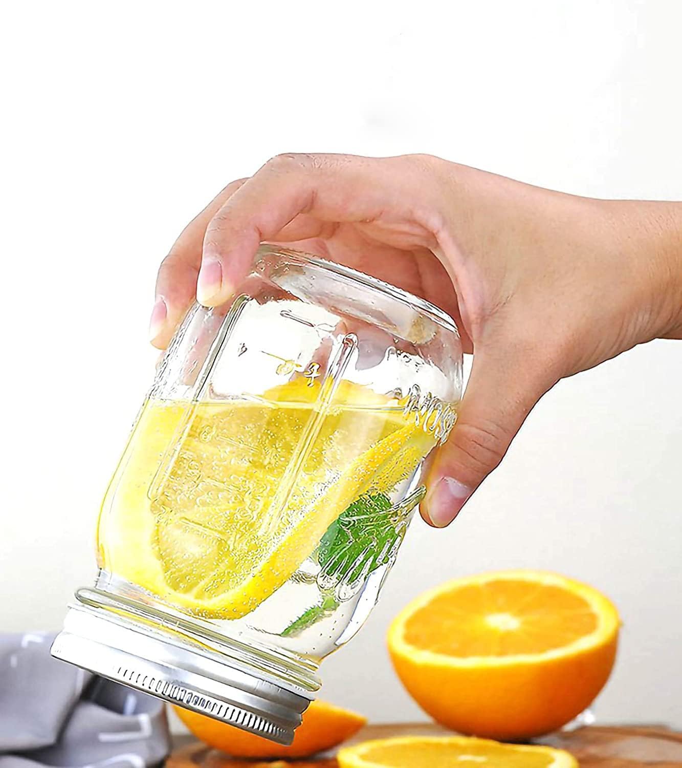 Canning Lids and Rings Regular Mouth Suitable for Ball or Kerr Jars,Small Mouth Mason Jar Lids and Bands Set of 12
