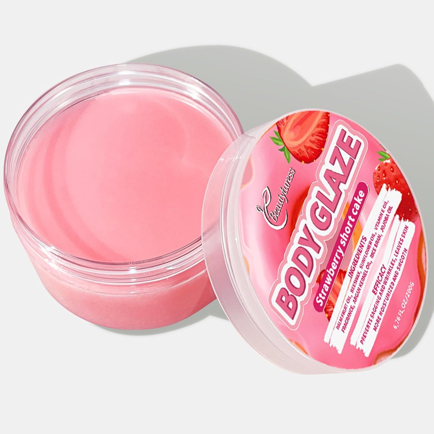 Body Cream 200g High Nourishment Nourishing Body Spring Water Fruity Series - Strawberry Scent Long-lasting Moisturizing for Daily Body Care