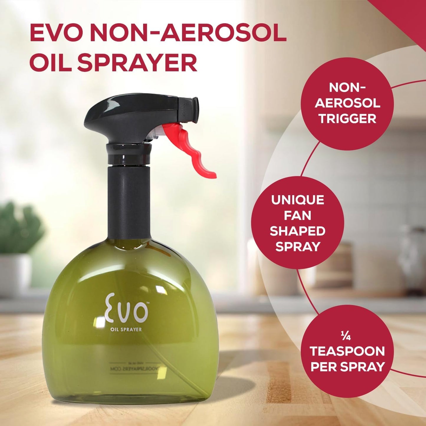 Evo Oil Sprayer Minis, Non-Aerosol for Olive, Cooking Oils, and Vinegars, 8-Ounce Capacity, 1 Each Yellow and Green
